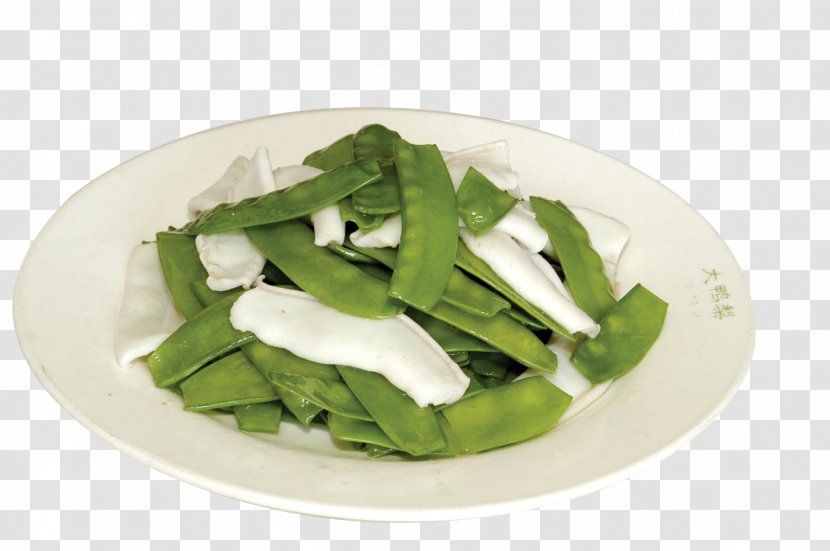 Snow Pea Squid As Food Spinach Stir Frying - Spring Greens - Peas Fried Transparent PNG