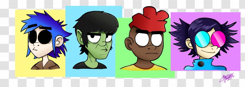 Humanz Russel Hobbs Murdoc Niccals Noodle - Silhouette - Cartoon Transparent PNG