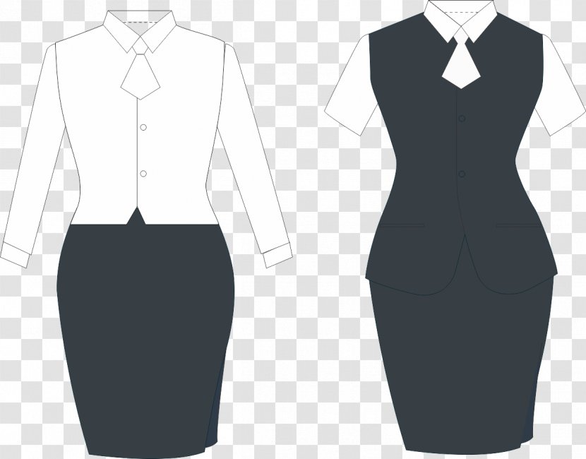 Dress Suit Euclidean Vector - Black - Ms. Transparent PNG