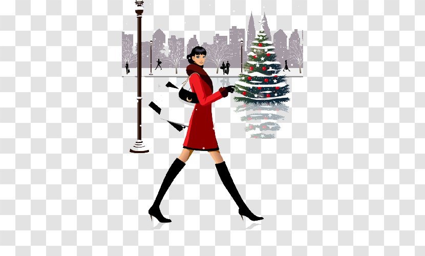 Royalty-free Clip Art - Silhouette - Creative Christmas Women Transparent PNG
