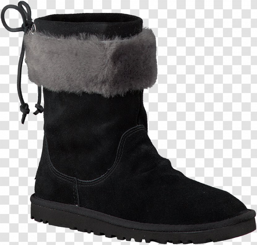 Snow Boot Suede Shoe Fur - Black - Sheep Coat Transparent PNG