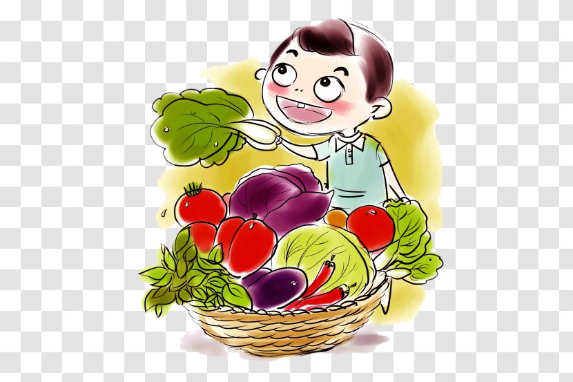 Vegetable Gratis Kitchen Garden - Fictional Character - HD A Basket Of Vegetables Transparent PNG