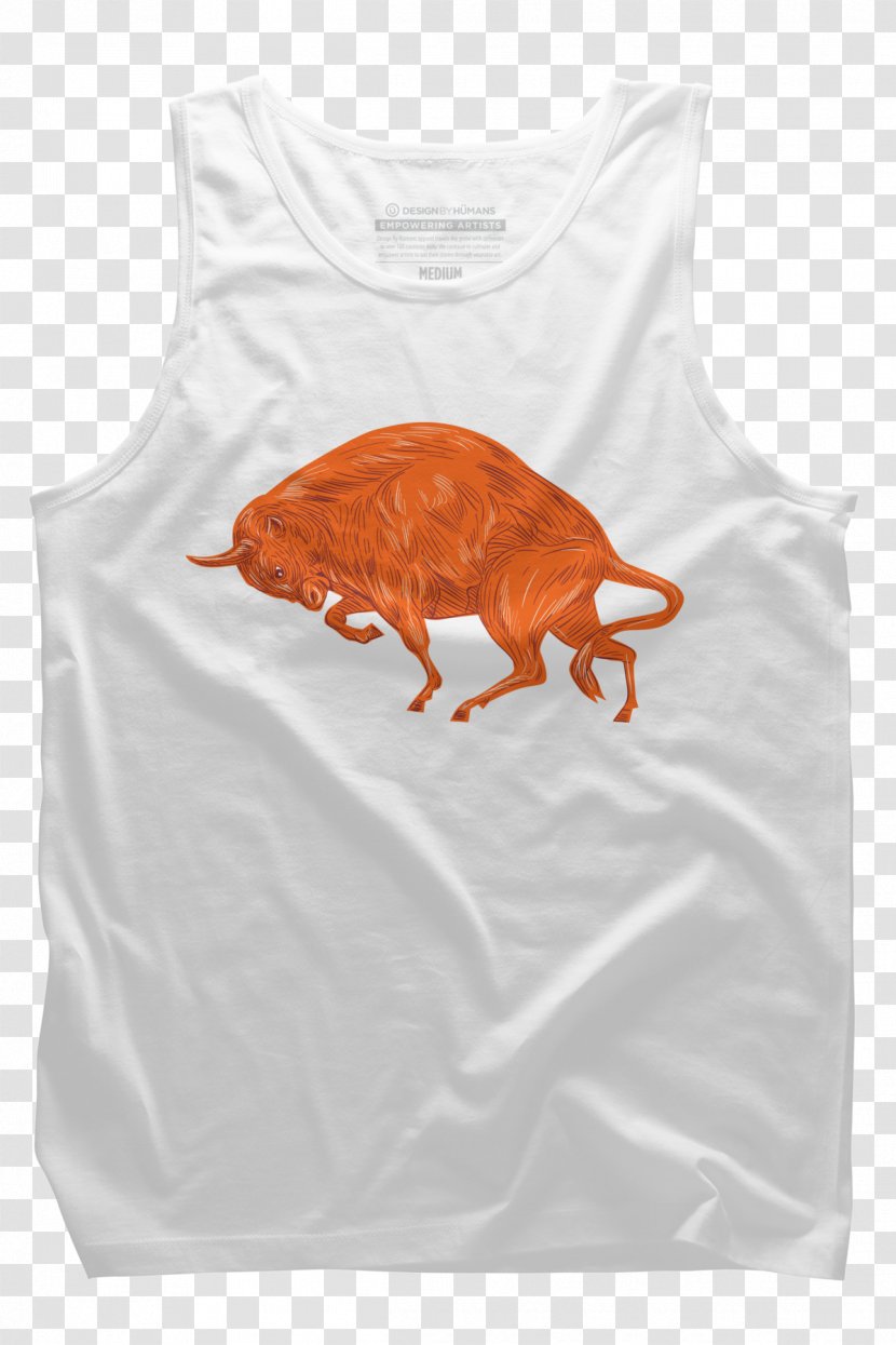 T-shirt Top Gray Wolf Drawing - Sleeveless Shirt - Bison Meat Transparent PNG