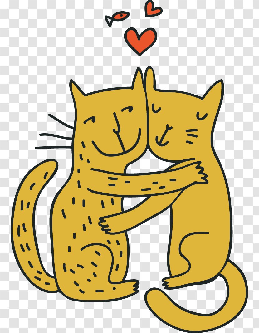 Cat Valentine's Day Illustration - Valentine S - Cartoon Transparent PNG