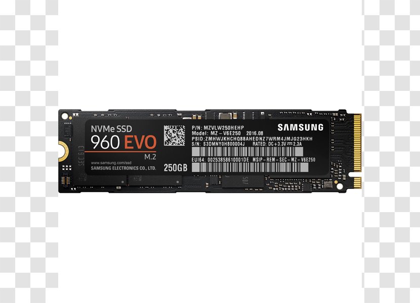NVM Express Samsung 960 EVO M.2 SSD Solid-state Drive PCI - Solidstate Transparent PNG