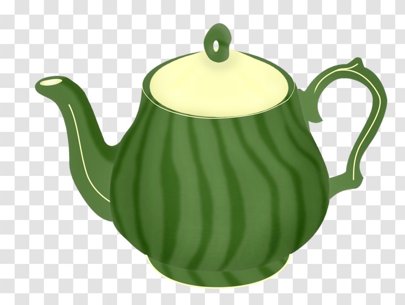 Kettle Teapot Ceramic Green Transparent PNG