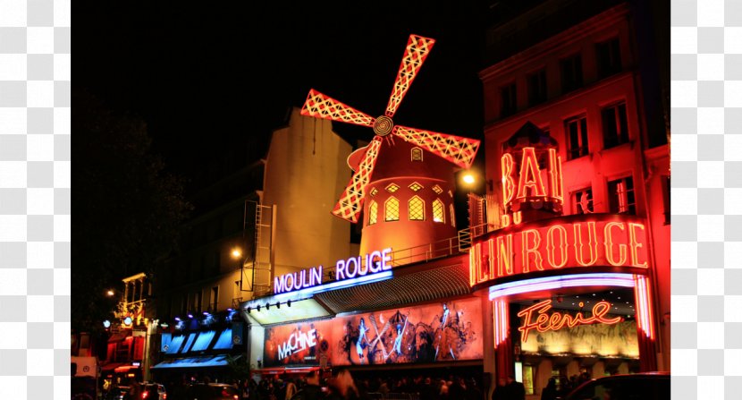 Moulin Rouge Montmartre Quartier Pigalle Place Du Tertre Cabaret - Night Transparent PNG