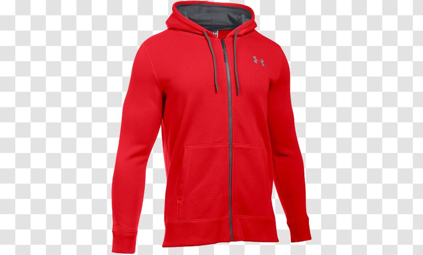 Hoodie Tracksuit T-shirt Zipper Under Armour - Red - Cotton Boll Transparent PNG
