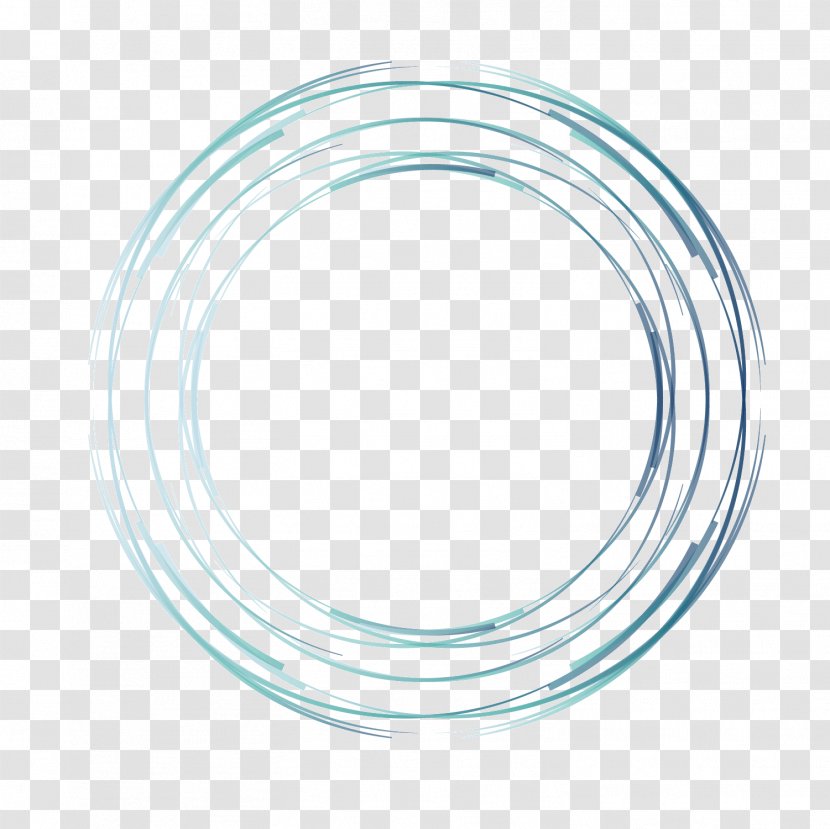 Circle - Computer Graphics - Vector Blue Hand-painted Hollow Transparent PNG