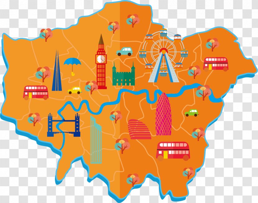 London Borough Of Southwark Newham Inner City - Boroughs - Orange Map Transparent PNG
