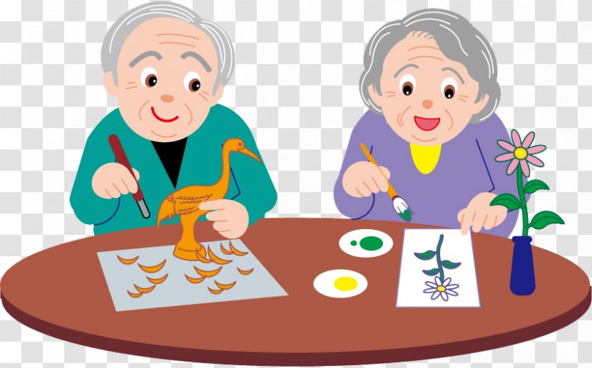 Old Age Cartoon Illustration - Toddler - Elderly Couple Transparent PNG