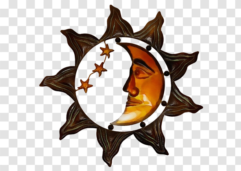 Metal Moon Sun Star Wall Sculpture Transparent PNG