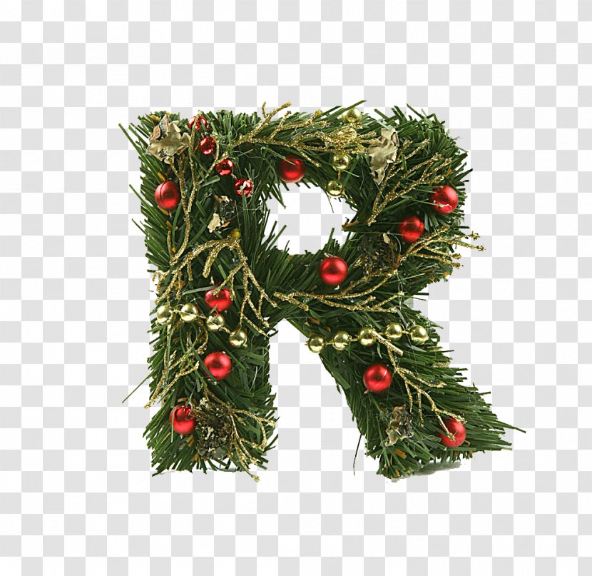 Christmas Alphabet Letter - Typeface - Branches And R Logo Transparent PNG
