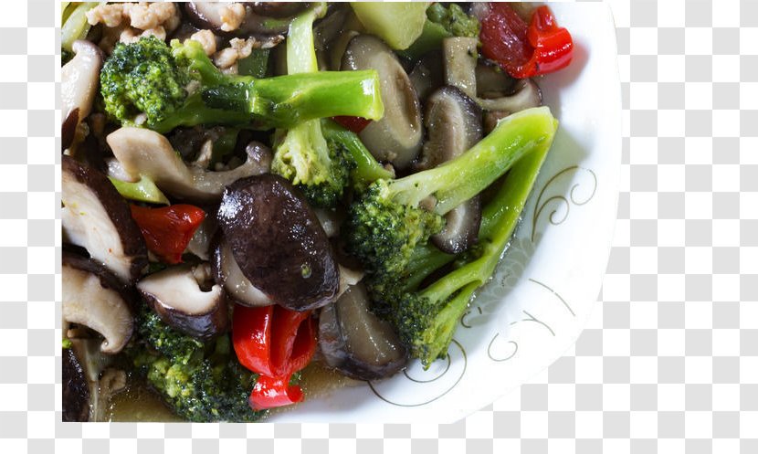 Vegetarian Cuisine Photography Shiitake - Broccoli - Blue Thin Fried Mushrooms FIG Transparent PNG