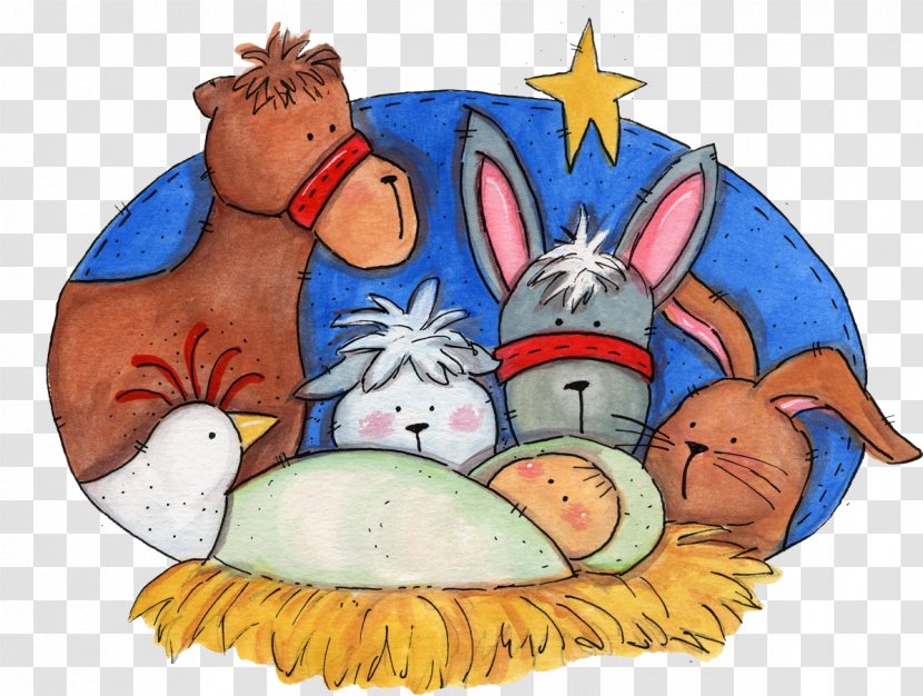 Christmas Clip Art - Nativity Of Jesus In - Rabbit Cartoon Transparent PNG