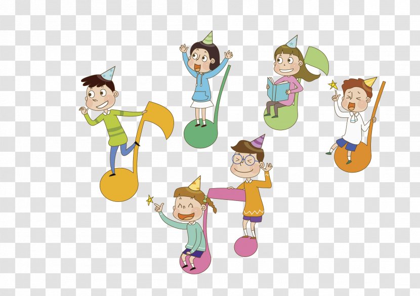 Musical Note Child - Watercolor - Children On Notes Transparent PNG