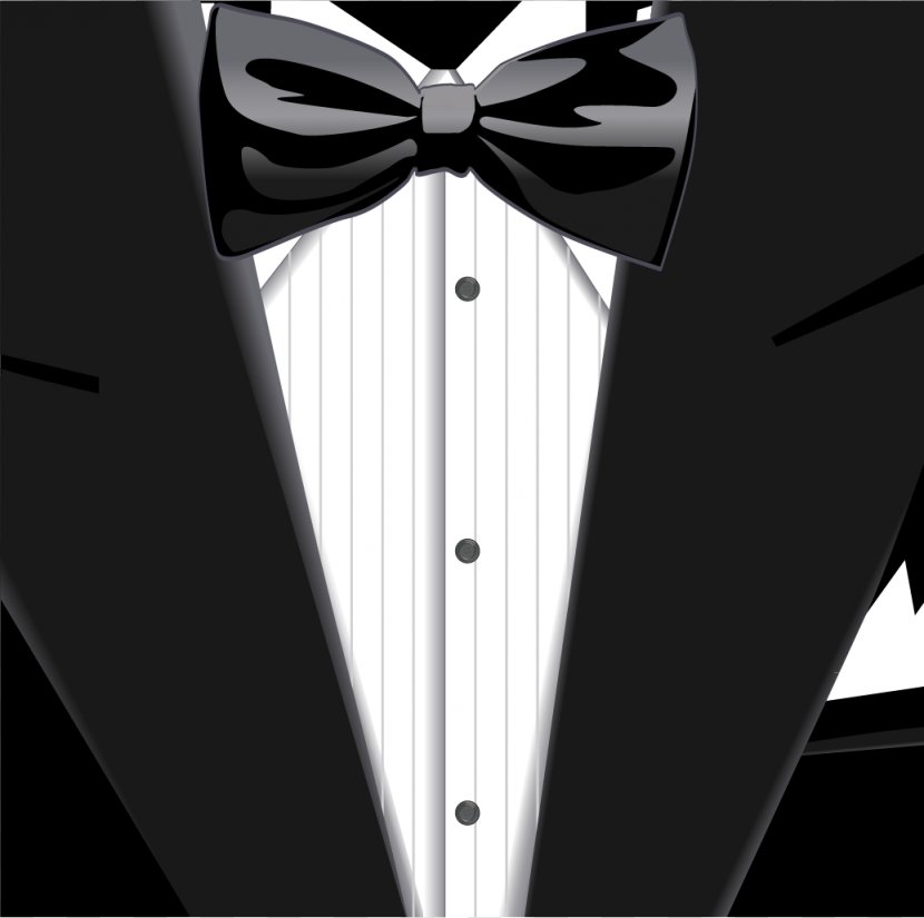 Bow Tie Suit Black Tuxedo Formal Wear - Drawing - Junior Transparent PNG