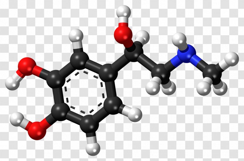 Ball-and-stick Model Adrenaline Norepinephrine Molecule - Beta2adrenergic Agonist - Molecular Structure Background Transparent PNG