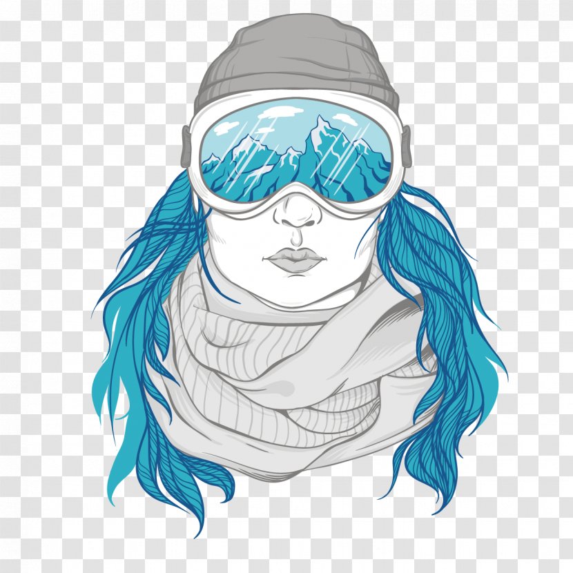 Snowboarding Illustration - Nose - Winter Influx Of Women Transparent PNG