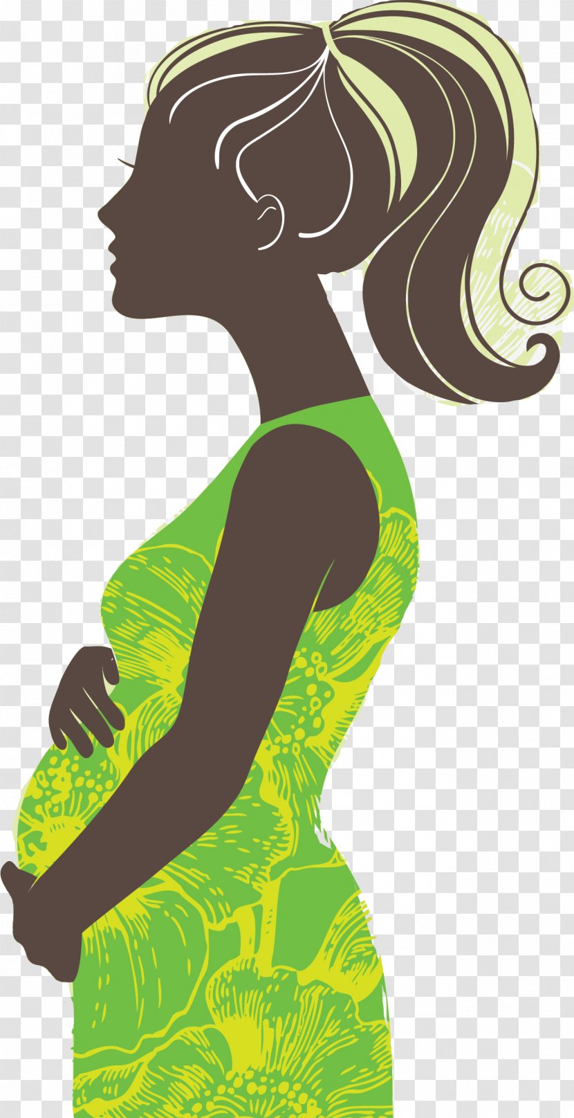 Pregnancy Silhouette Woman - Watercolor Transparent PNG