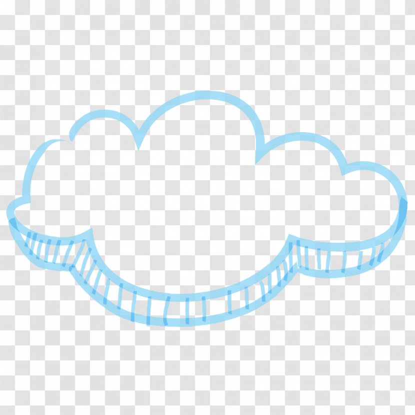 Drawing Cloud Painting - Borste - Vector Blue Hand-painted Dialog Box Transparent PNG