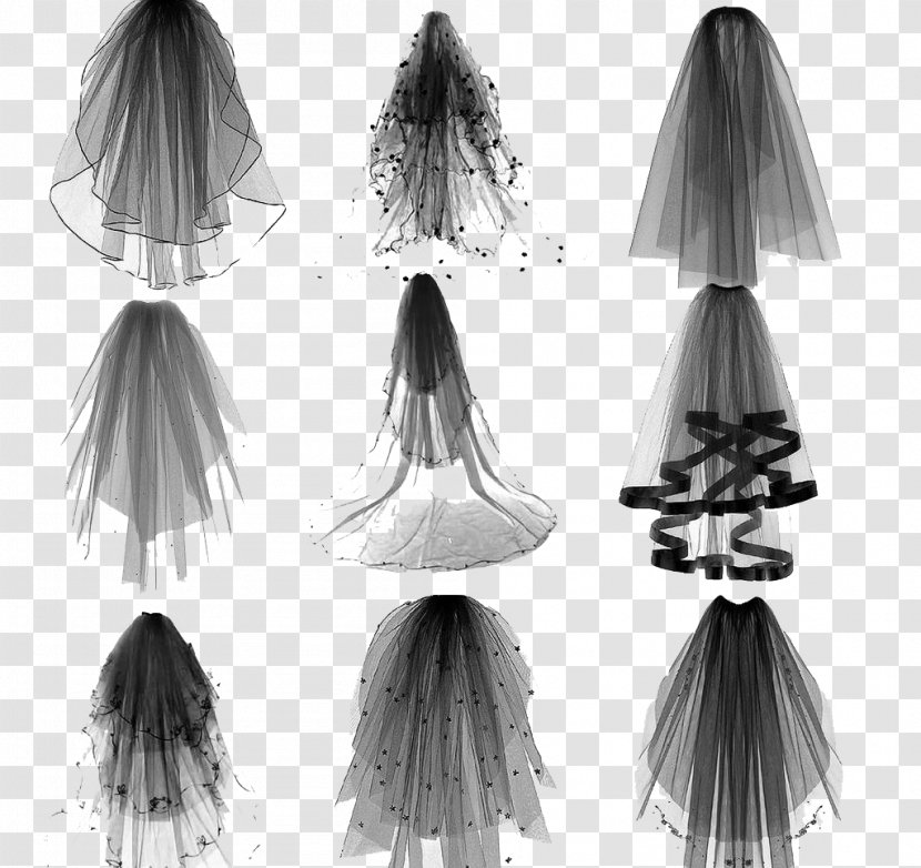 Veil Bride Contemporary Western Wedding Dress - Brush Transparent PNG
