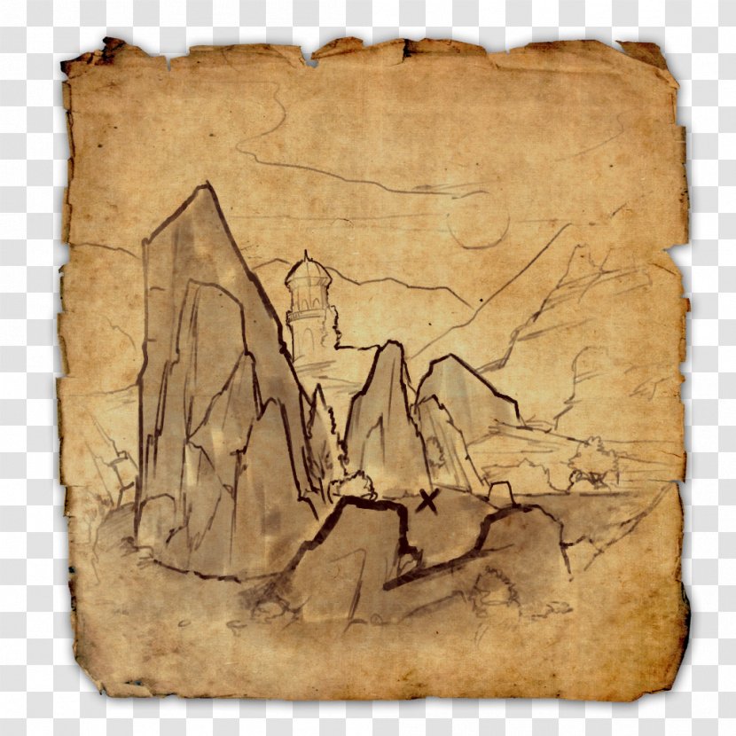 The Elder Scrolls Online V: Skyrim Treasure Island Map - Watercolor - Pirate Transparent PNG