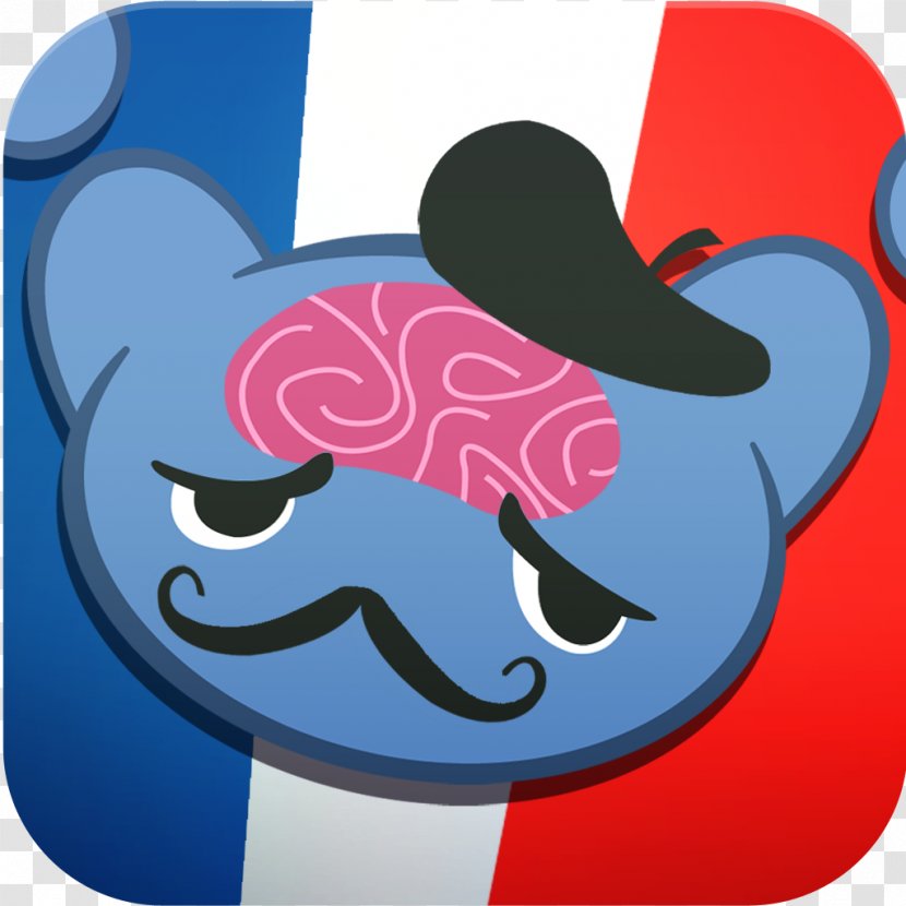 Learning French Foreign Language - Electric Blue - Moustache Transparent PNG
