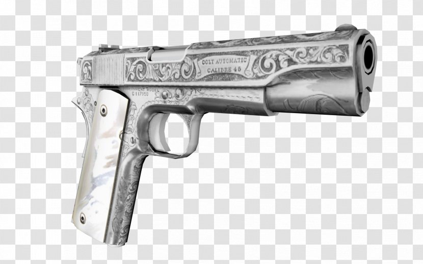 M1911 Pistol Firearm Gun Weapon Revolver - Ammunition - Engraved Transparent PNG