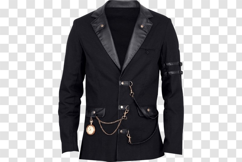 Jacket Blazer Coat Gothic Fashion Clothing - Dress - Steampunk Pocket Watch Transparent PNG