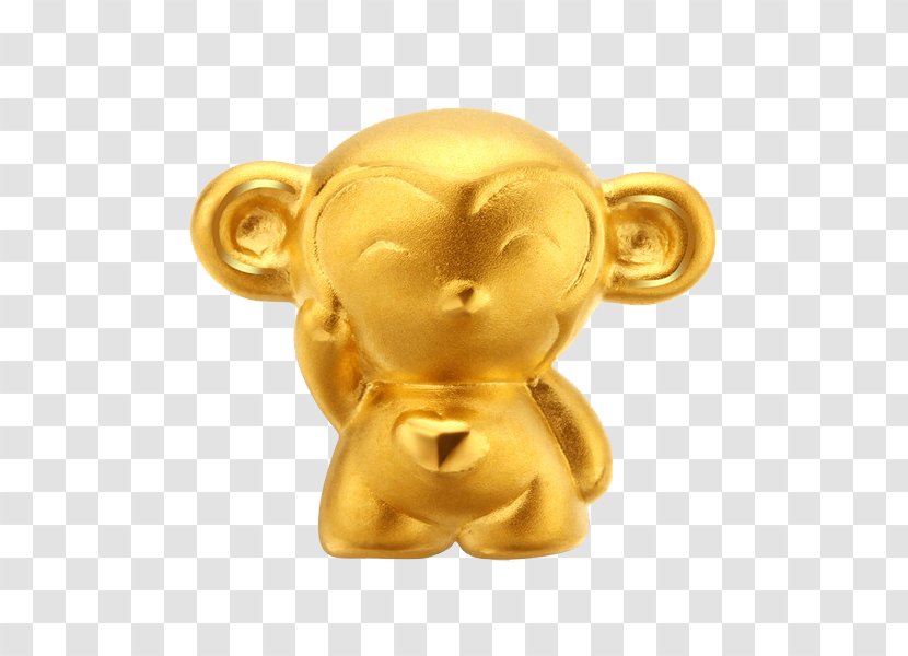 Monkey Gold Ear - Pendant - Golden Transparent PNG