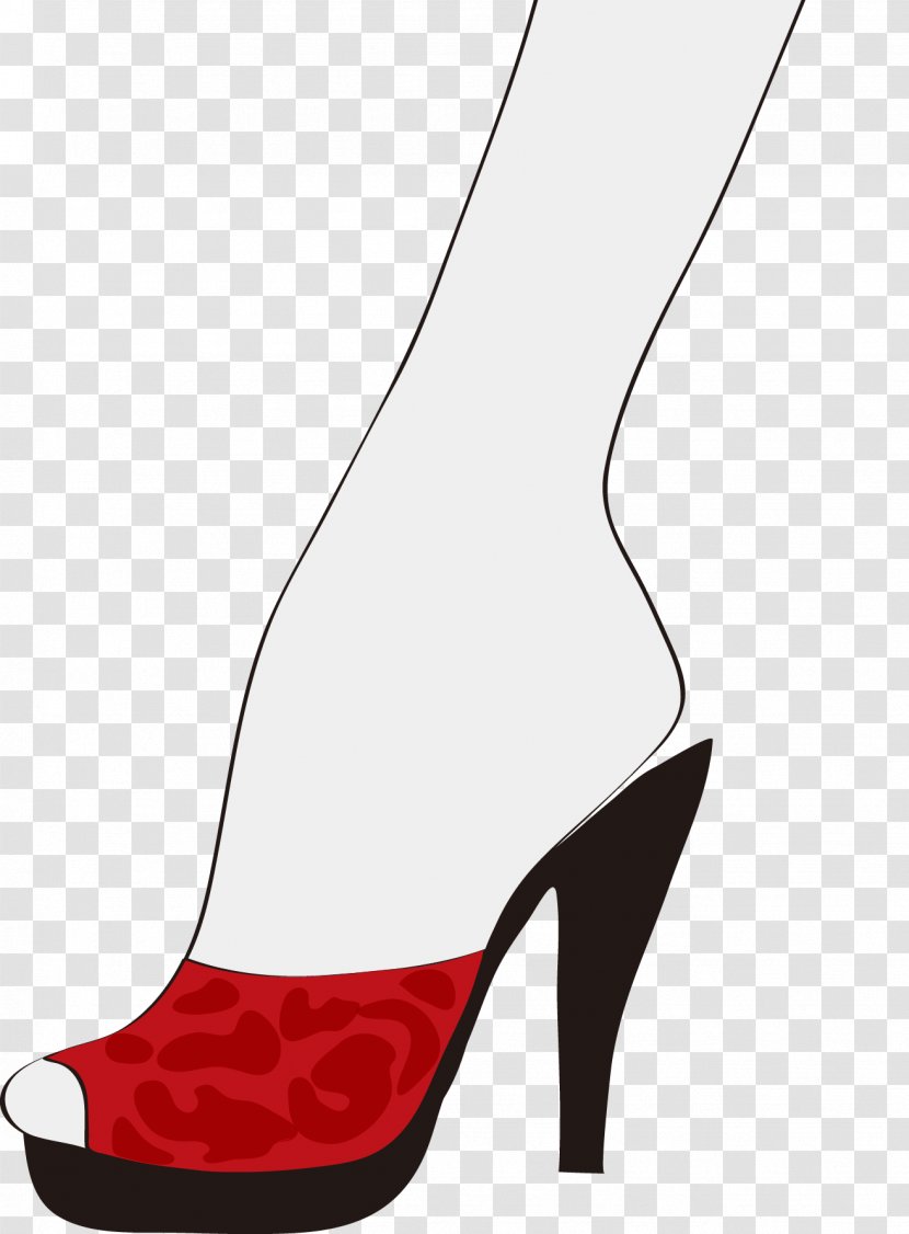 High-heeled Footwear Shoe Red - Silhouette - High Heels Feet Transparent PNG