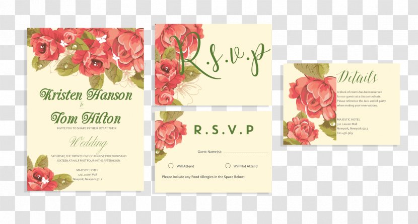 Wedding Invitation Floral Design Guestbook Convite - Petal Transparent PNG