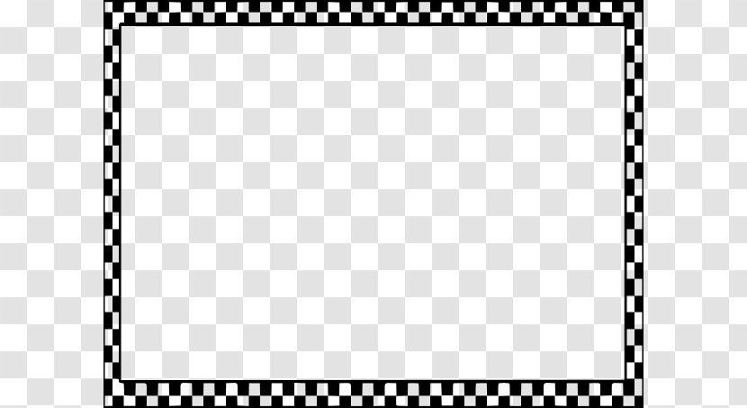 Black And White Checkerboard Clip Art - Chess - Graphic Design Borders Transparent PNG