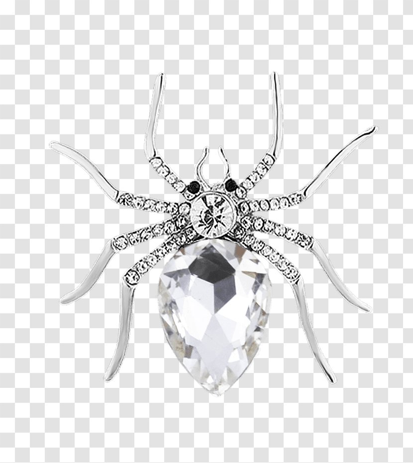 Earring Brooch Imitation Gemstones & Rhinestones Jewellery Diamond Simulant - White Transparent PNG