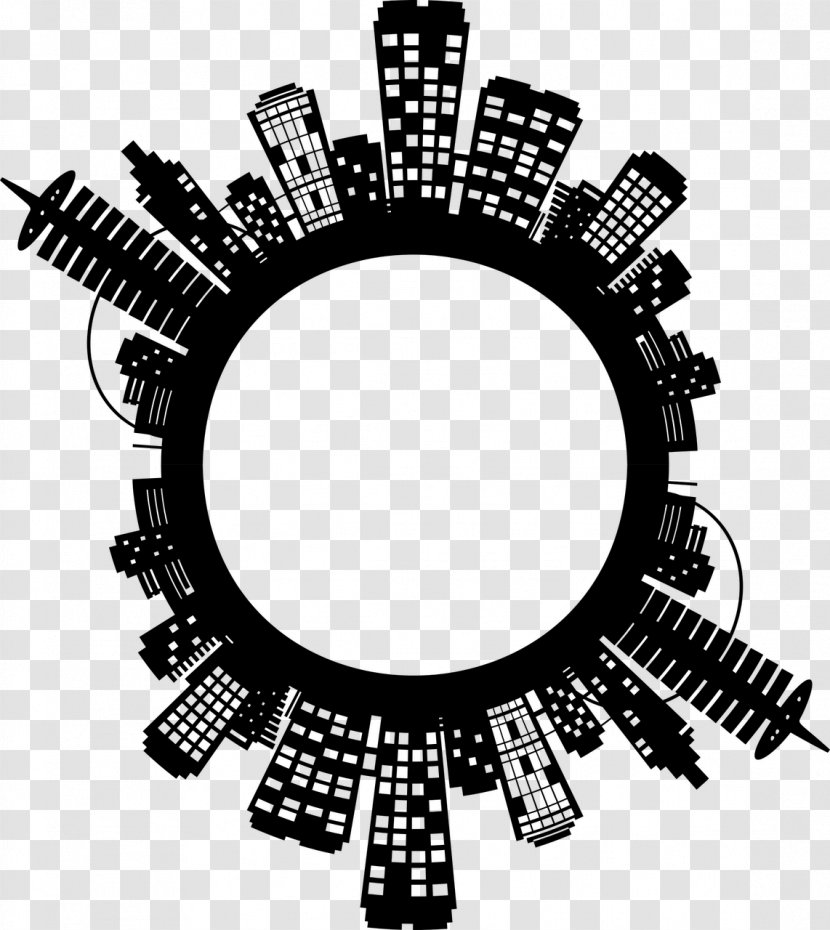 City Skyline Silhouette - Cities Skylines - Mirror Blackandwhite Transparent PNG