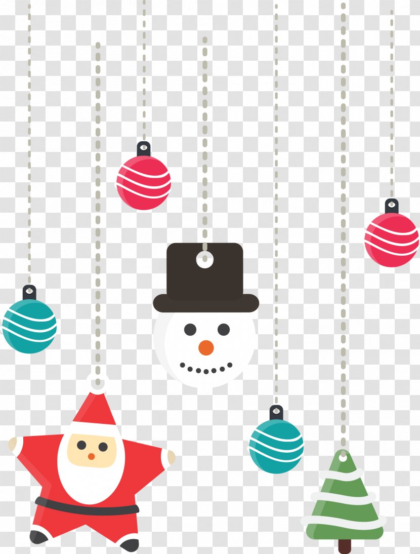 Santa Claus Christmas Decoration Ornament Pendant - Snowman And Decorated Gift Transparent PNG