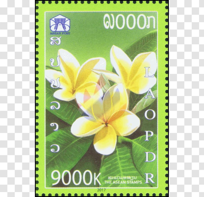Laos Vietnam Association Of Southeast Asian Nations Singapore Postage Stamps - Flora - Plumeria Transparent PNG