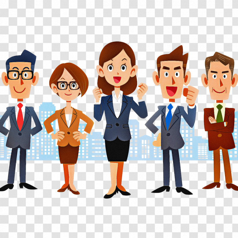 Cartoon People Social Group Team Job Transparent PNG