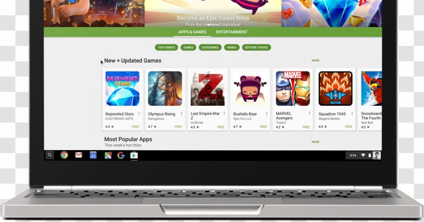 Chrome OS Google Play Mobile App Android Laptop - Computer Transparent PNG