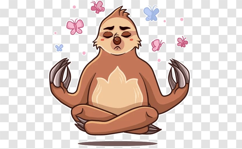 Sloth Sticker Telegram Mammal VKontakte - Flower - Animal Transparent PNG