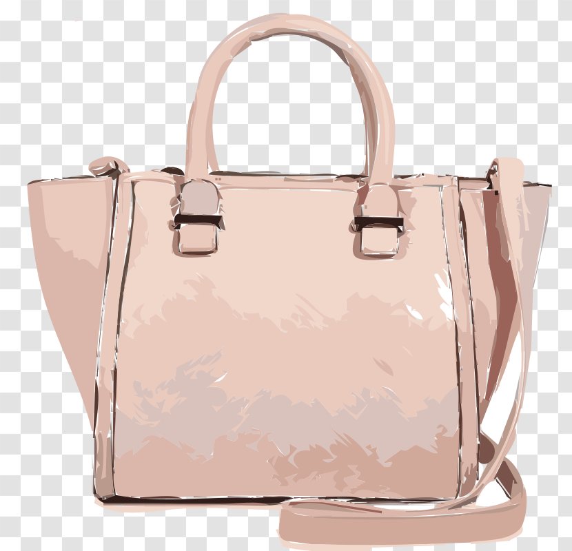 Handbag Tote Bag Leather Clip Art - Peach - Pink Light Transparent PNG