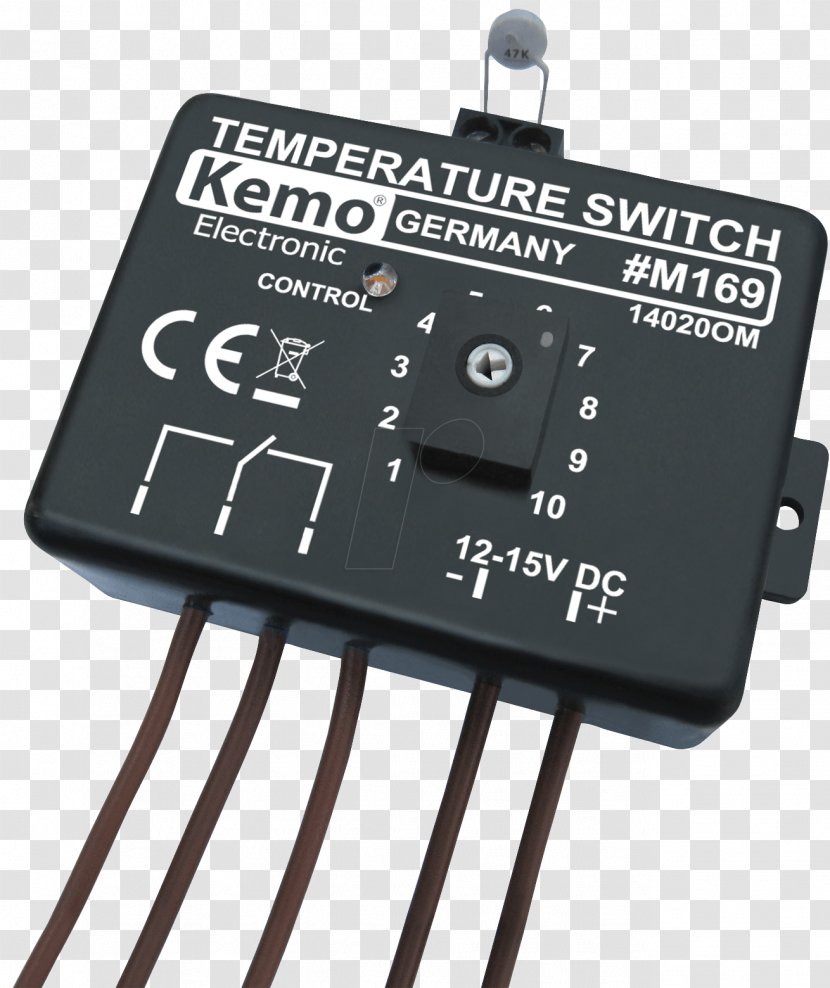 Electrical Switches Temperature Switch Component Kemo M169A 12 Vdc 0 Up To 100 °C Temperaturschalter Electronics Thermostat - Electric Potential Difference - Homematic-ip Transparent PNG