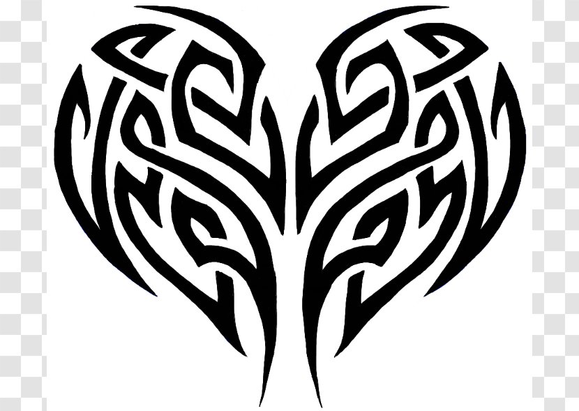 Tattoo Heart Tribe Clip Art - Cool Designs To Draw Transparent PNG