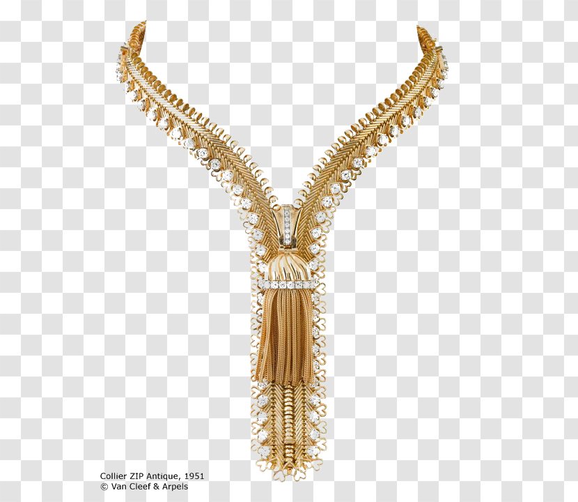 Necklace Gold Zipper Jewellery Van Cleef & Arpels - Bracelet Transparent PNG