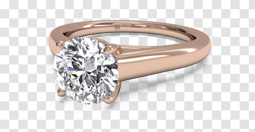 Diamond Engagement Ring Wedding - Rose Gold Root Shadow Transparent PNG