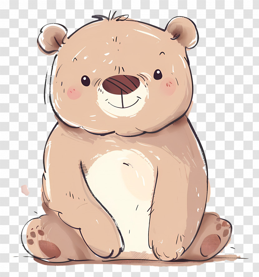 Bear - Cute Brown Cartoon Bear Transparent PNG