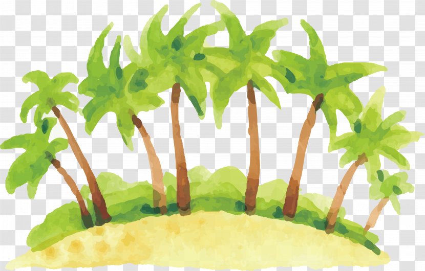 Illustration - Leaf - Watercolor Coconut Forest Transparent PNG