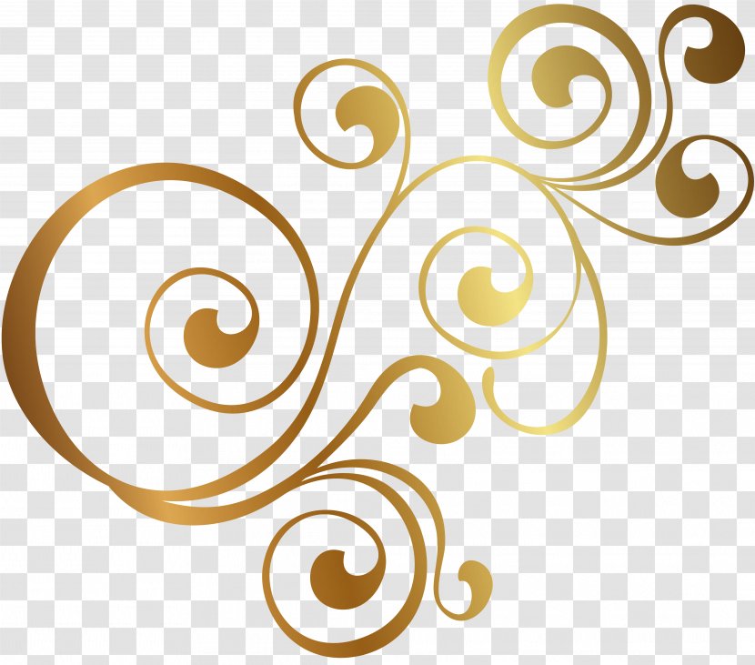 Gold Ornament Spiral Clip Art - Body Jewelry - Golden Pattern Transparent PNG