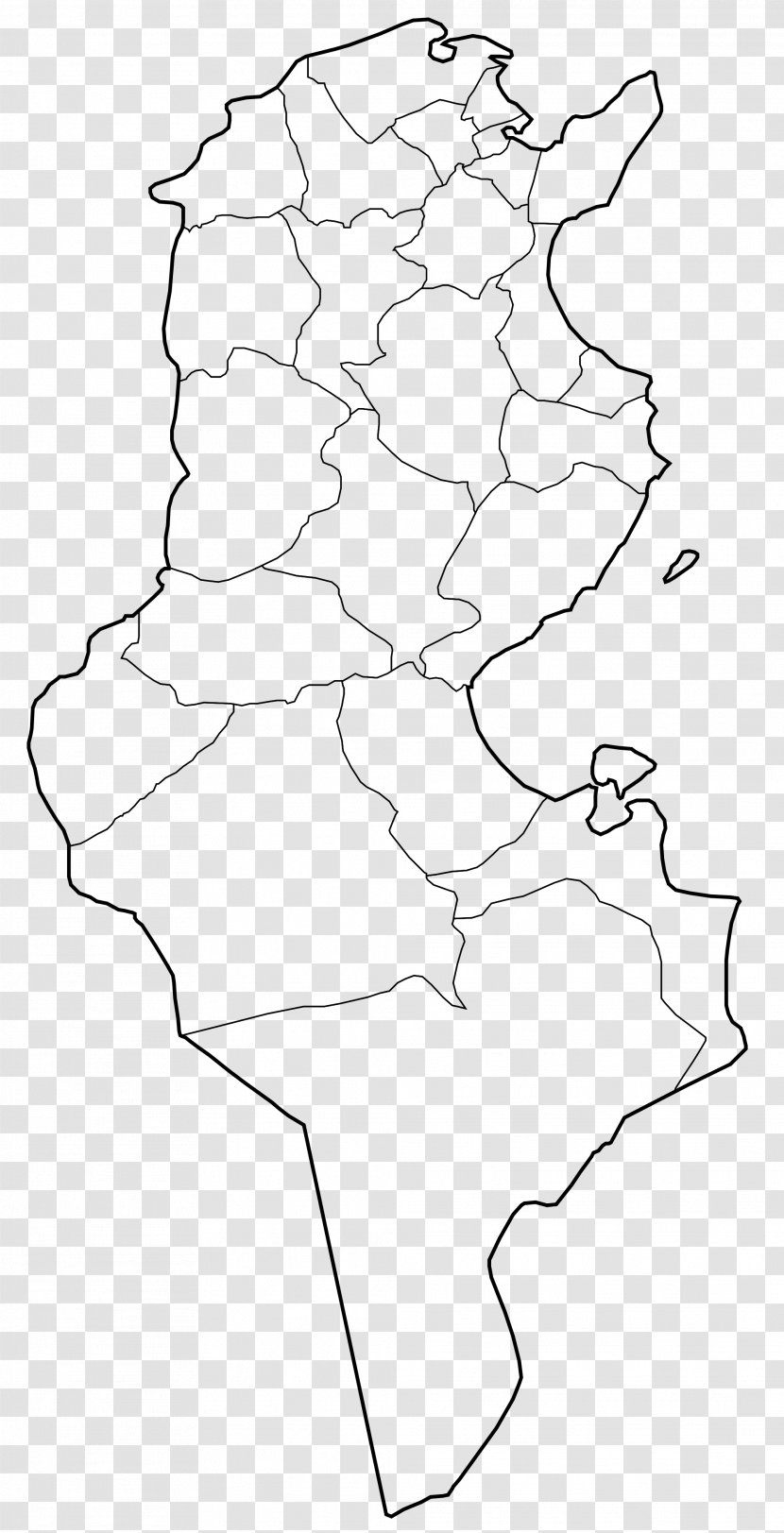 Governorates Of Tunisia Bizerte Governorate Tunis Wilayah Vector Map - Drawing Transparent PNG